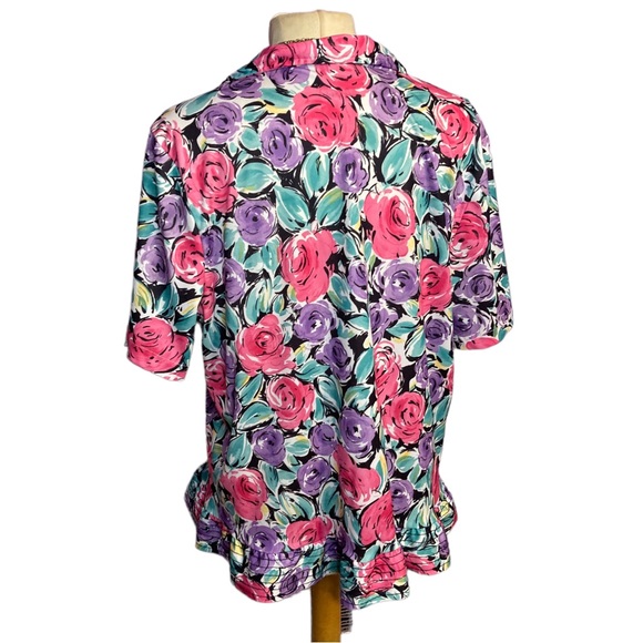 Vintage Rose Print Peplum Blouse - Picture 5 of 6